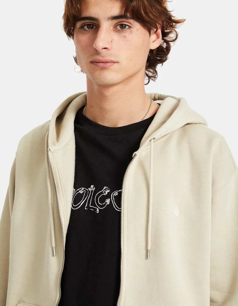 Sudadera Cap. Abierta VOLCOM SINGLE STONE - Light Khaki - Imagen 5