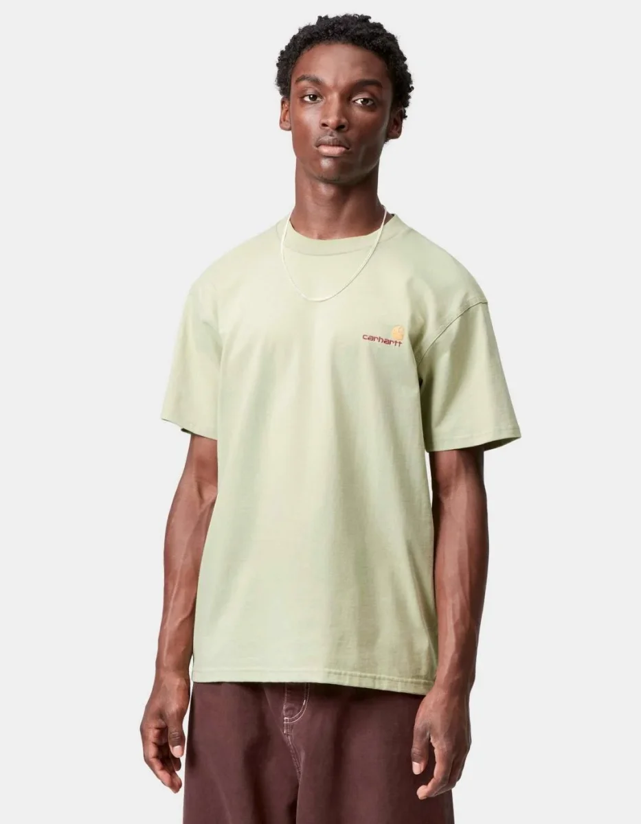 Camiseta CARHARTT WIP AMERICAN SCRIPT - Pale Olive - Imagen 2