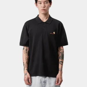 Polo CARHARTT WIP AMERICAN SCRIPT - Black