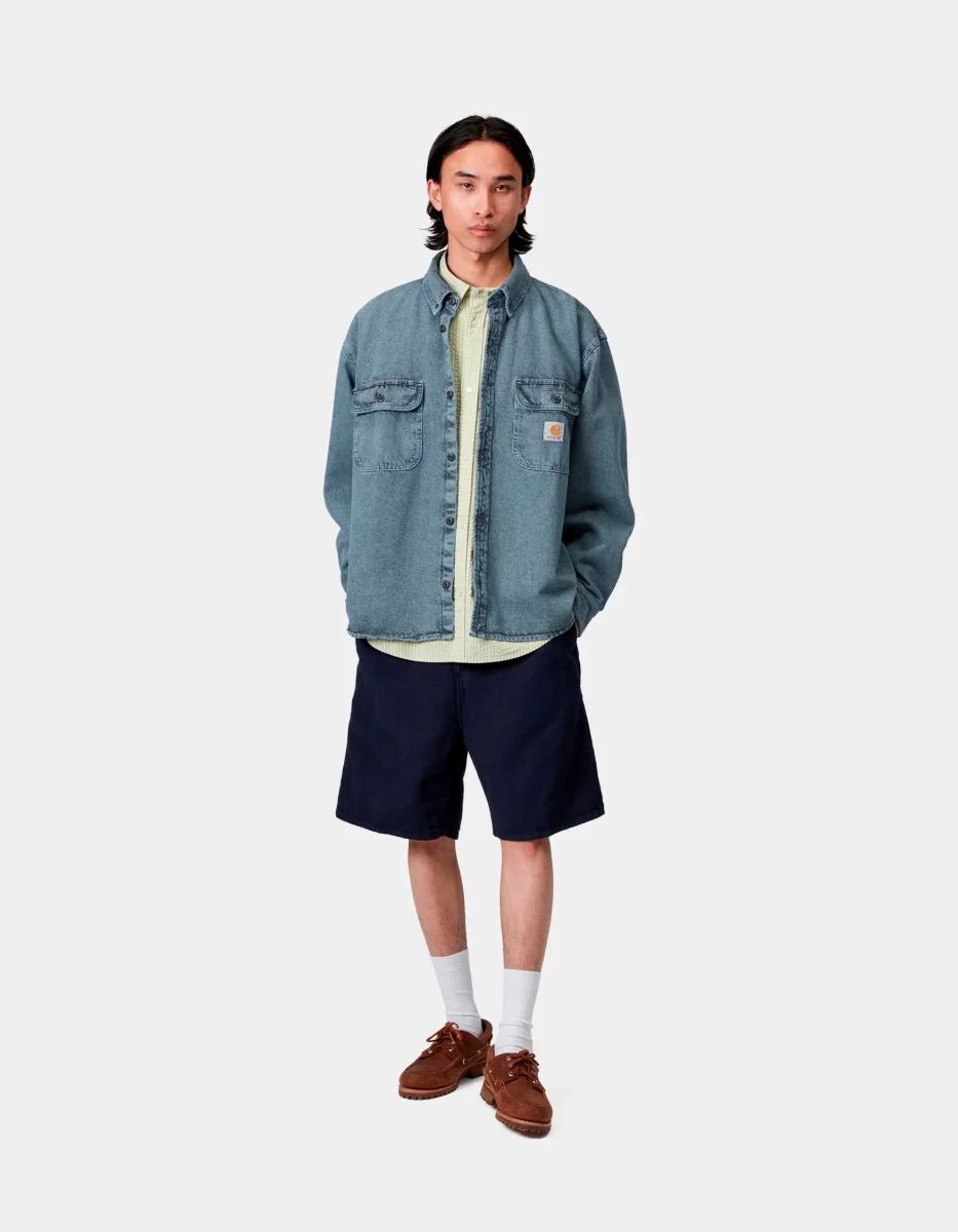 Camisa CARHARTT WIP TIGAN - Black / Blue Fog - Imagen 5