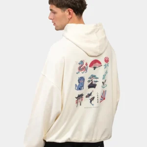 Sudadera Capucha KAOTIKO WASHED BONSAI - Ivory