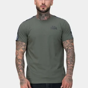 Camiseta LONSDALE BRINDISTER - Olive/Black/White