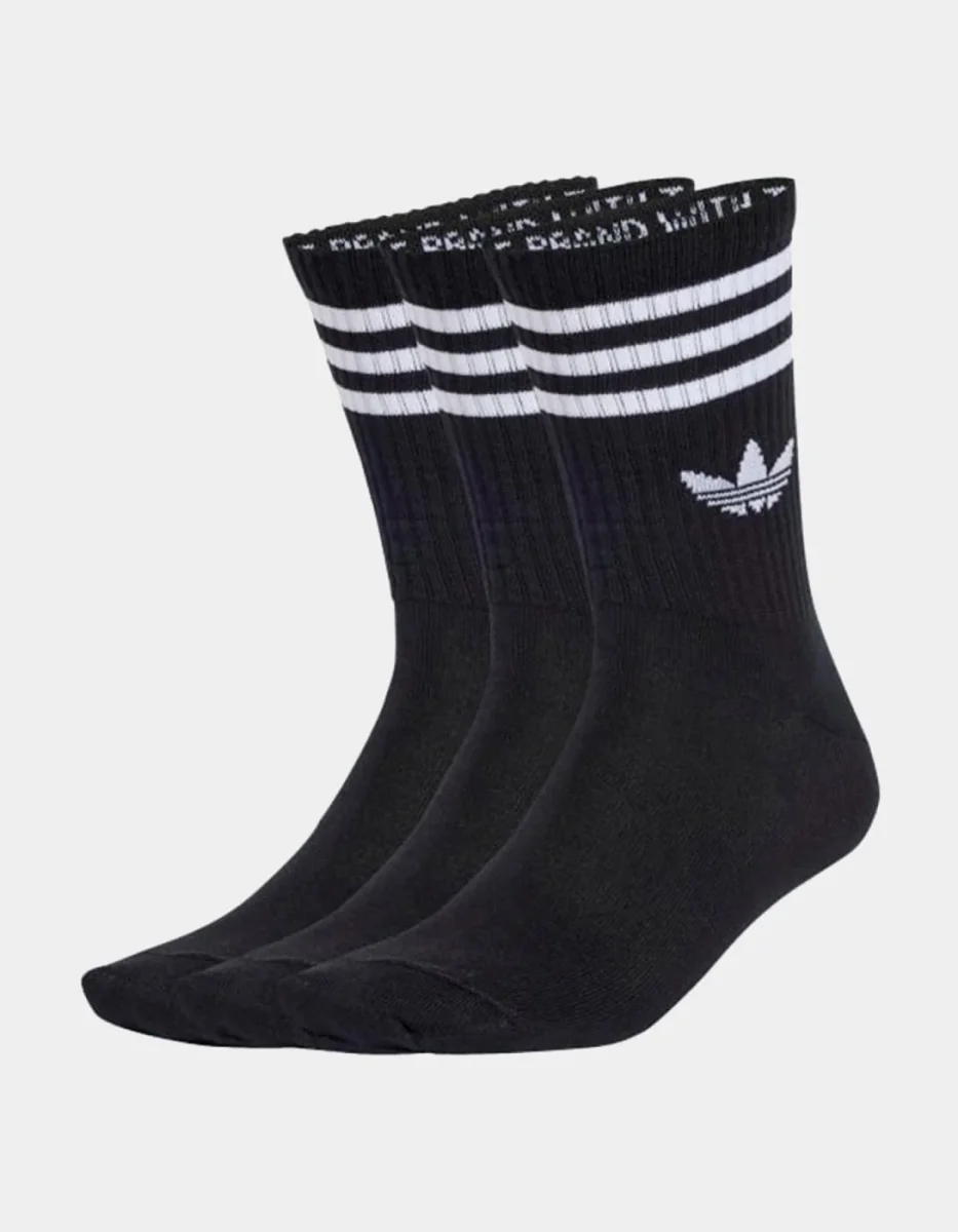 Calcetines ADIDAS 3 STRIPES CREW (Pack 3) - Black/Black