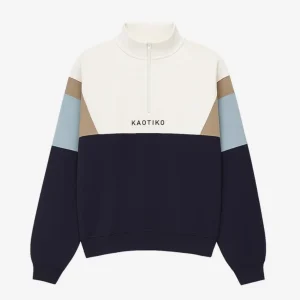 Sudadera KAOTIKO Crew ARTHUR - Ivory/Navy/Camel/Sky