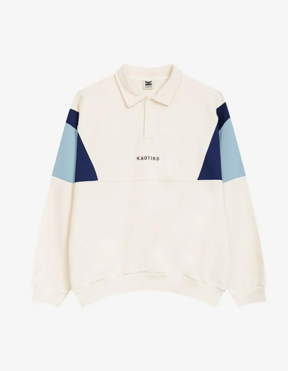 Sudadera KAOTIKO Crew HARRY - Ivory/Navy/Sky - Imagen 2
