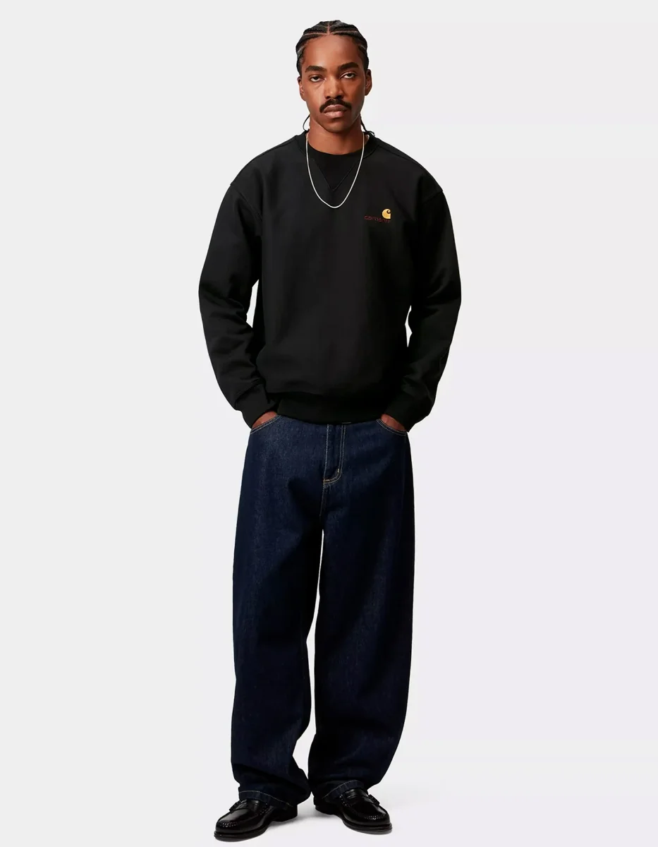 Sudadera Crew CARHARTT WIP AMERICAN SCRIPT - Black - Imagen 4