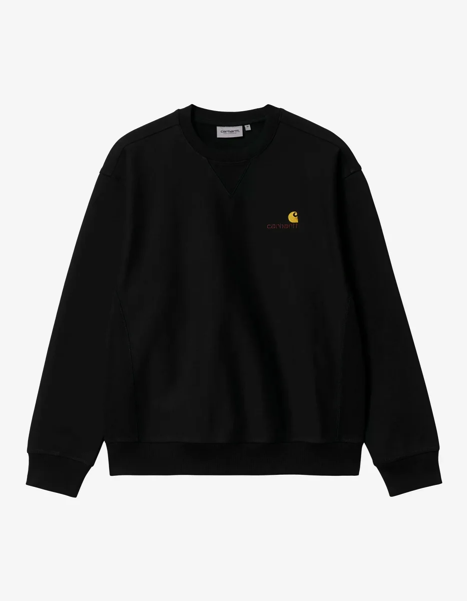 Sudadera Crew CARHARTT WIP AMERICAN SCRIPT - Black - Imagen 6