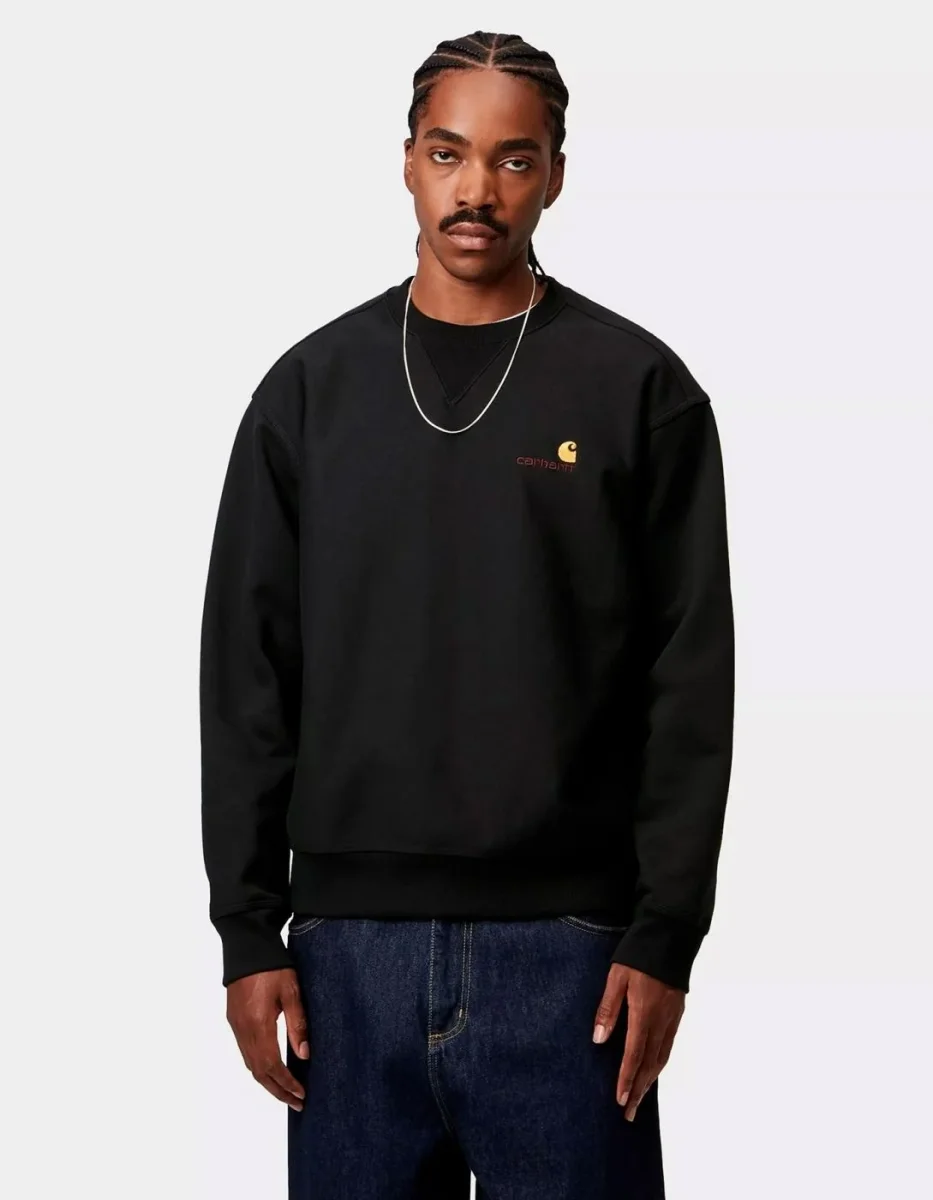 Sudadera Crew CARHARTT WIP AMERICAN SCRIPT - Black
