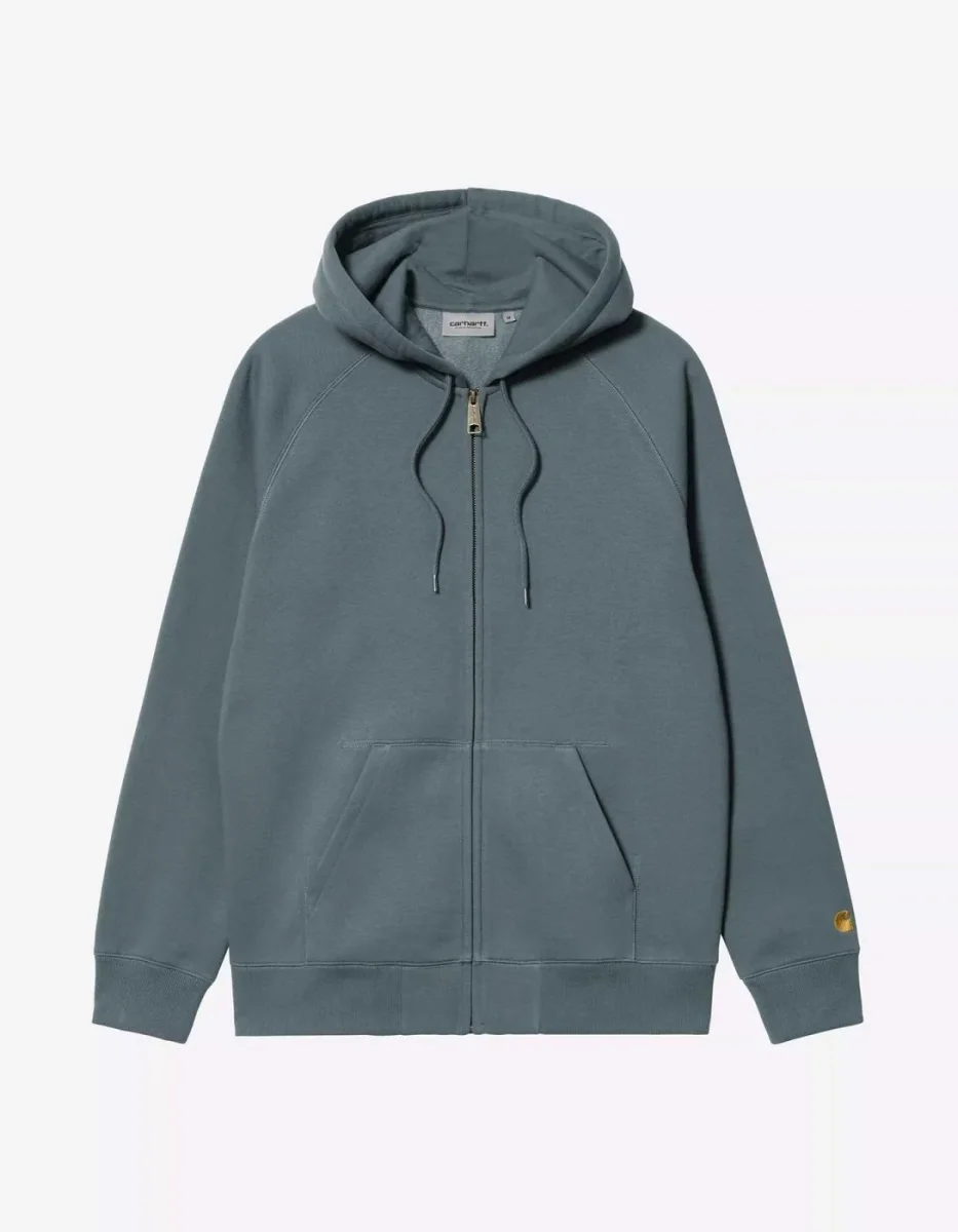 Sud. Cap. Abierta CARHARTT WIP HOODED CHASE - Cozy Blue / Gold - Imagen 2