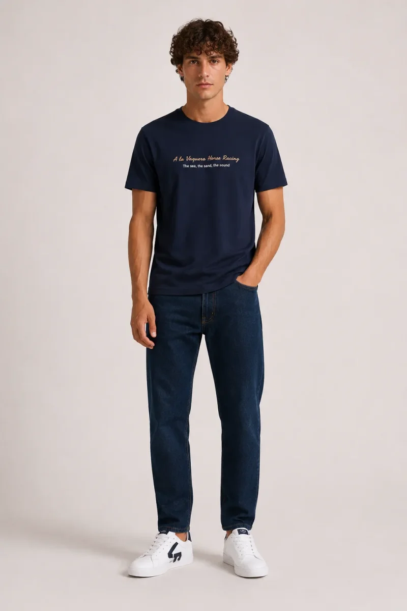 Camiseta Horse Raicing MARINO - Imagen 2