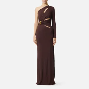Vestido red carpet de punto crepe con detalle joya