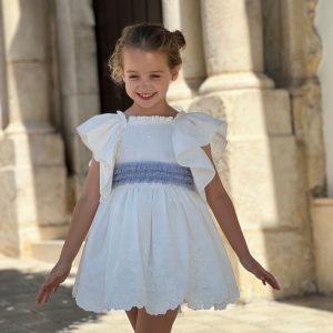 VESTIDO LINO BLANCO BORDADO