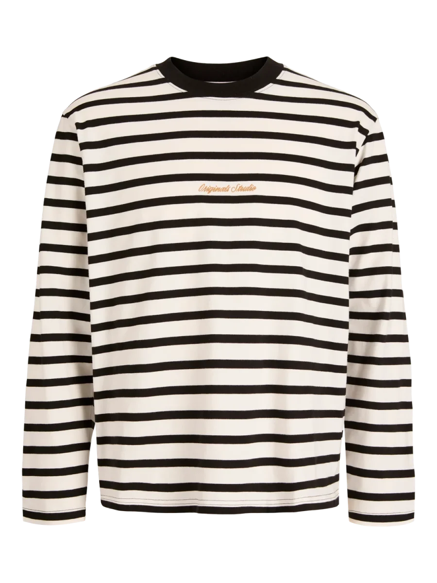 CAMISETA LOOSE NORREBRO - Black Stripes:CLOUD DANCER - Imagen 2