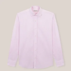 Camisa de Algodón - Oxford Rayas Rosas y Blancas