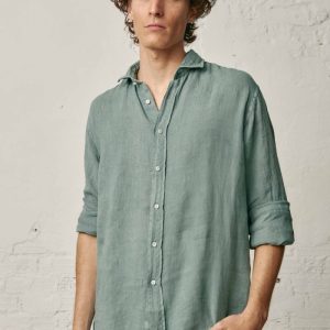 Camisa de Lino - Verde Lavado