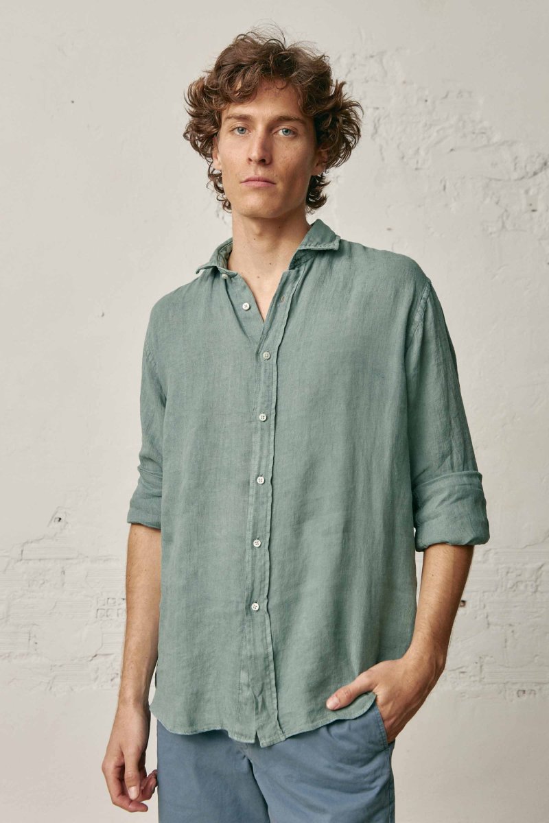 Camisa de Lino - Verde Lavado