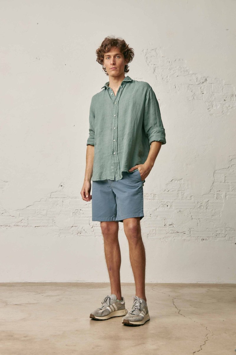 Camisa de Lino - Verde Lavado - Imagen 3