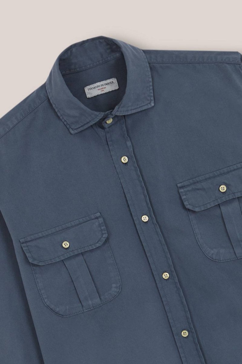 Camisa de Popelín Dos Bolsillos - Azul Petróleo - Imagen 3