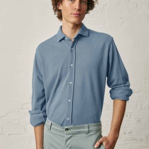 Camisa de Piqué - Azul Grisáceo