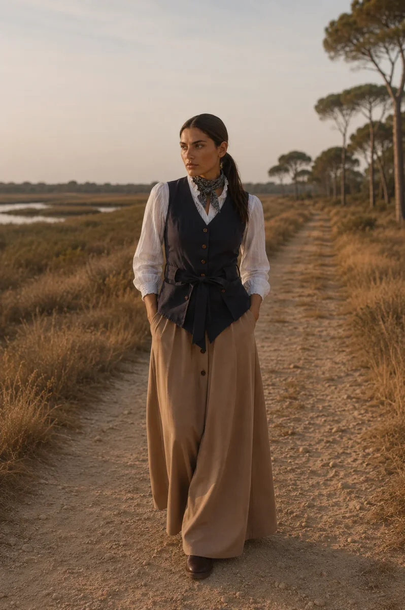 Falda Antelina camel