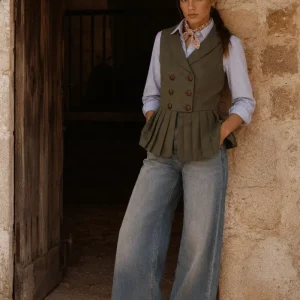 Chaleco Mujer Cruzado Peplum