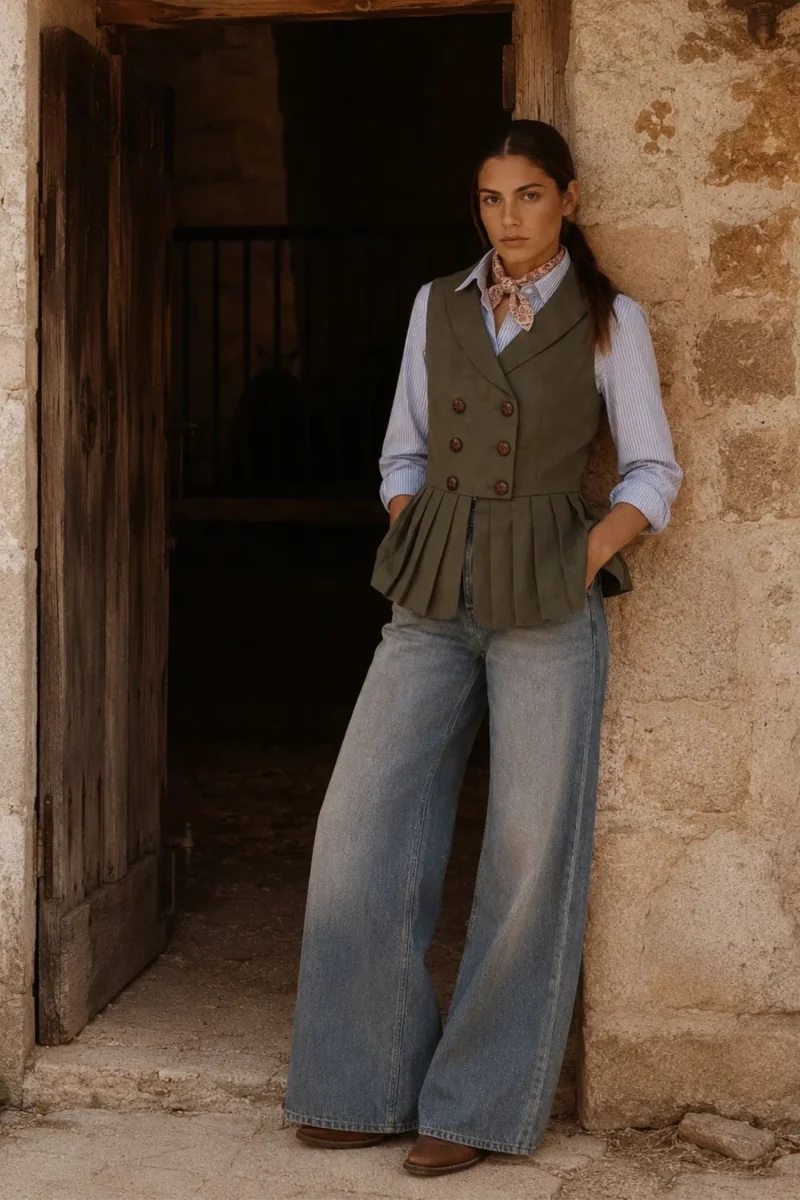 Chaleco Mujer Cruzado Peplum - Imagen 2