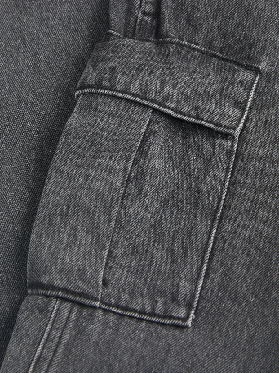JEAN CARGO RELAXED TIRO ALTO CHRIS 567 JNR - Black Denim - Imagen 5