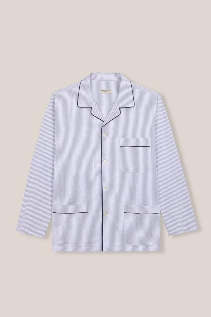 Pijama - Oxford Rayas Azul y Blanco - Imagen 4