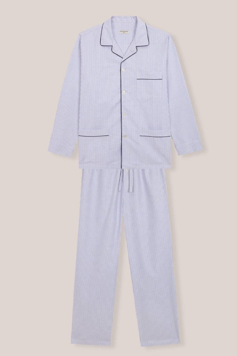 Pijama - Oxford Rayas Azul y Blanco