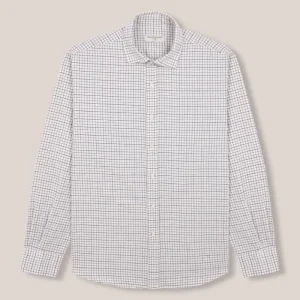Camisa de Algodón - Viyela Cuadro Fino Burdeos y Marino