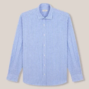 Camisa de Lino - Rayas Azul y Blanco
