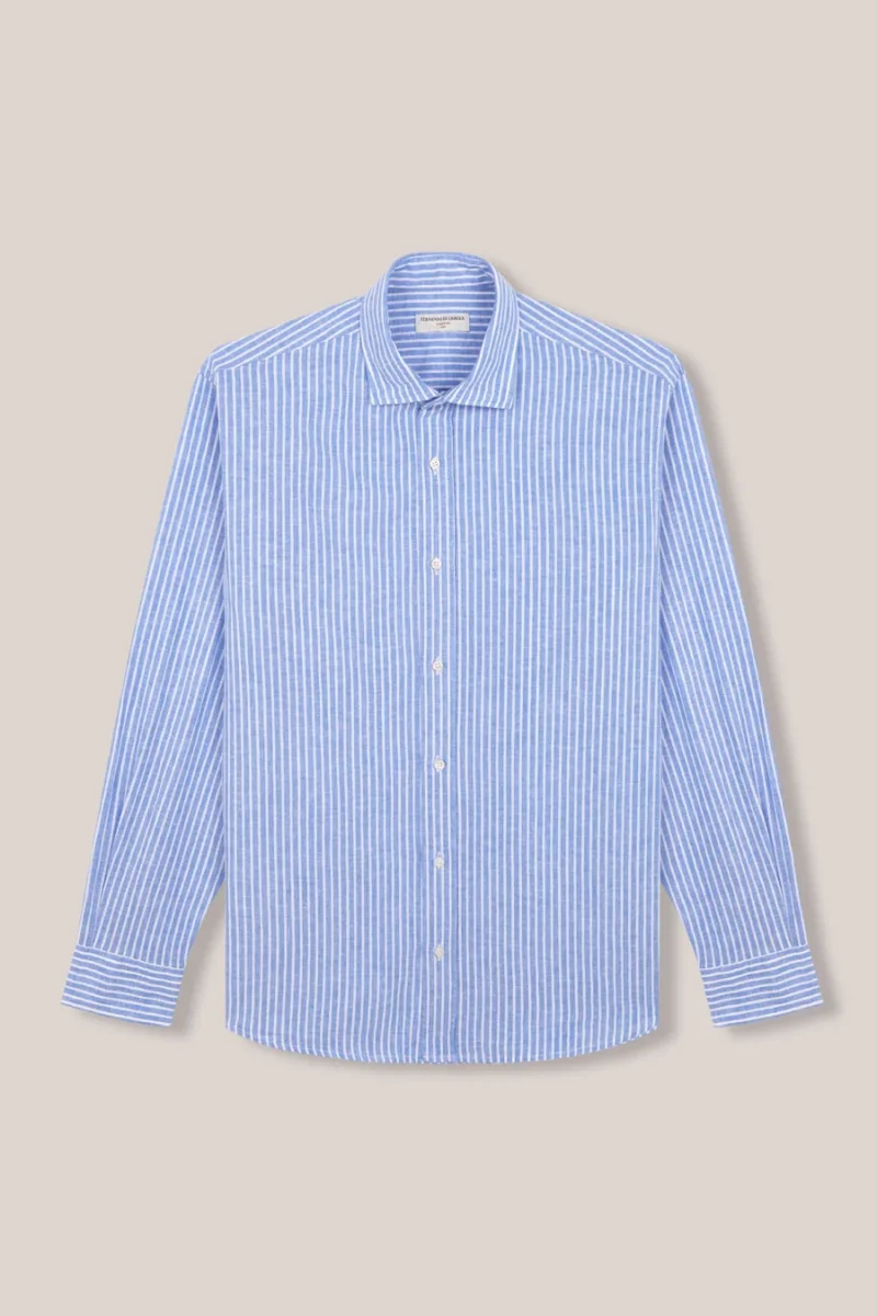 Camisa de Lino - Rayas Azul y Blanco - Imagen 2