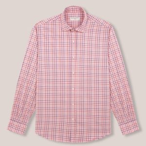 Camisa de Algodón - Viyela Cuadros Fondo Rosa