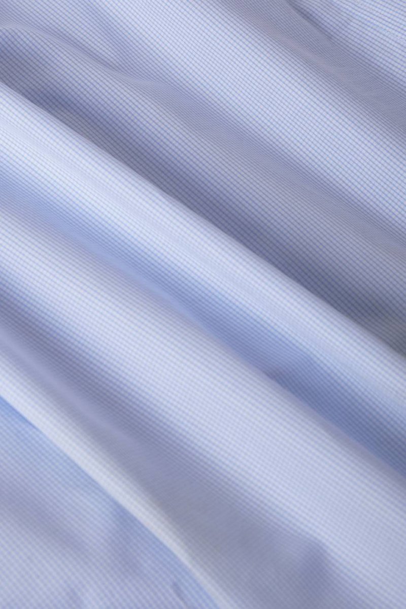 Camisa de Algodón - Microcuadros Azules - Imagen 4