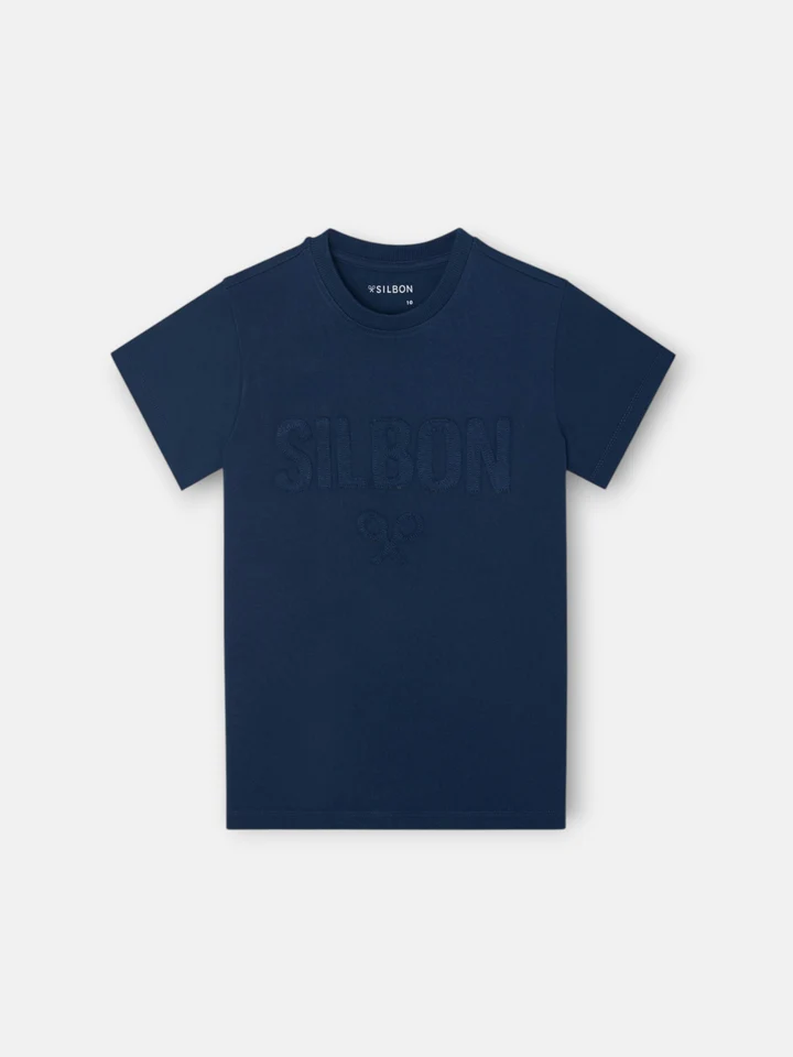 Camiseta niño Silbon logo tono azul marino - Imagen 4