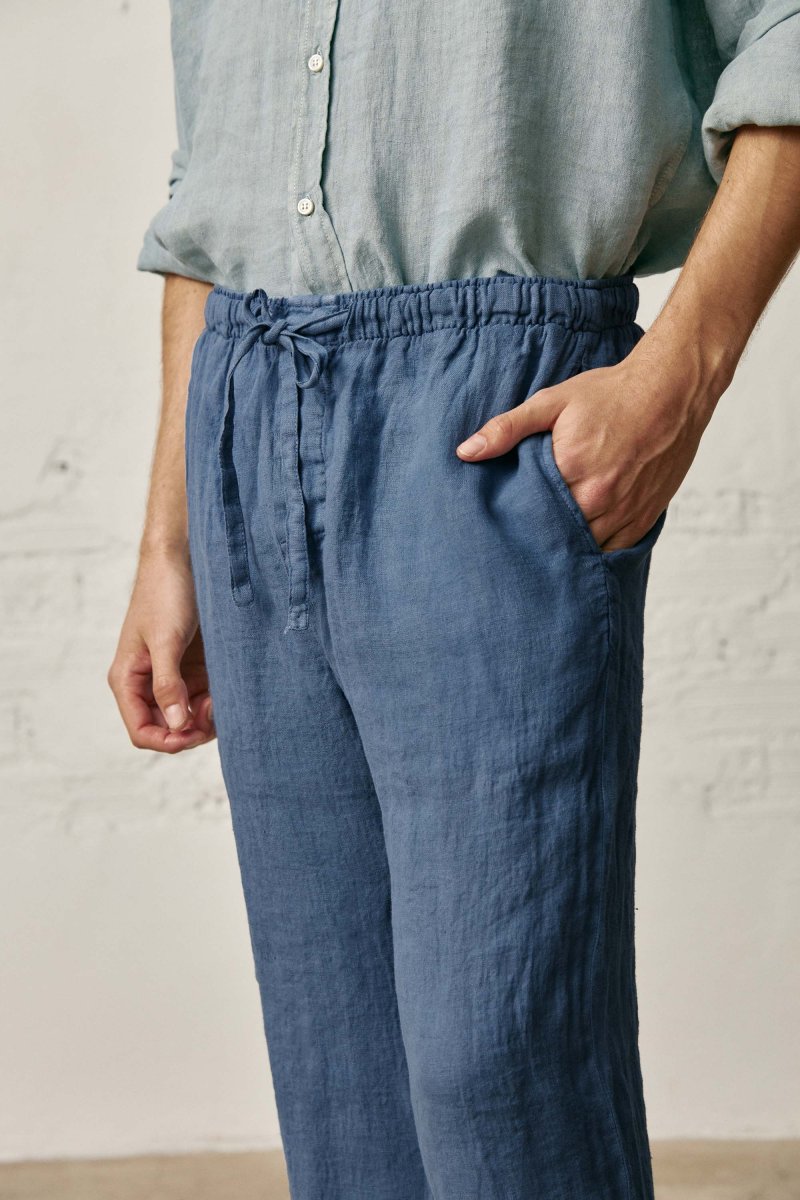 Pantalón Largo Lino - Azul Petróleo - Imagen 3
