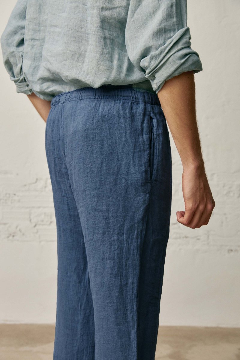 Pantalón Largo Lino - Azul Petróleo - Imagen 4