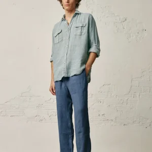 Pantalón Largo Lino - Azul Petróleo