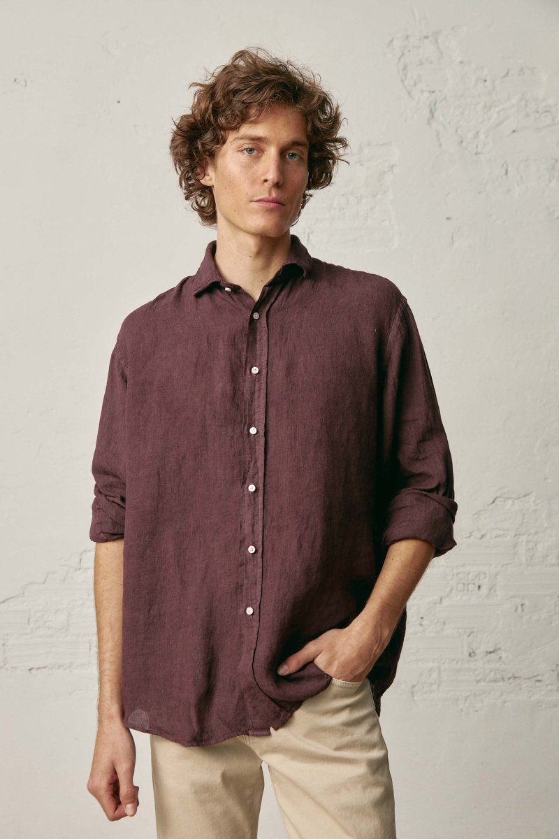 Camisa de Lino - Burdeos - Imagen 3