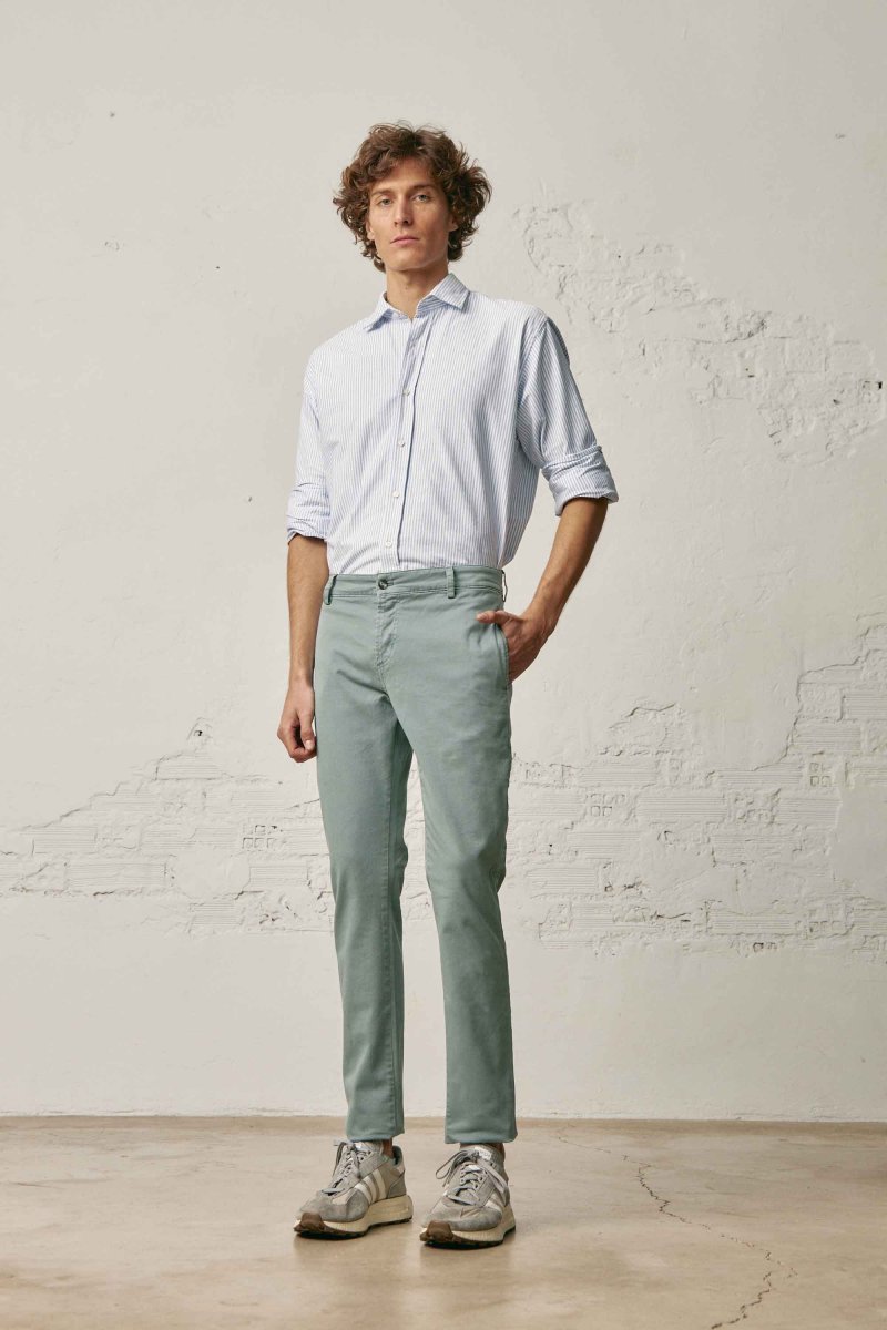Camisa de Algodón - Rayas Azules y Blancas - Imagen 6