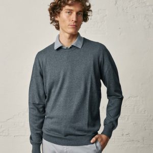 Jersey Cuello Redondo Algodón - Gris Marengo