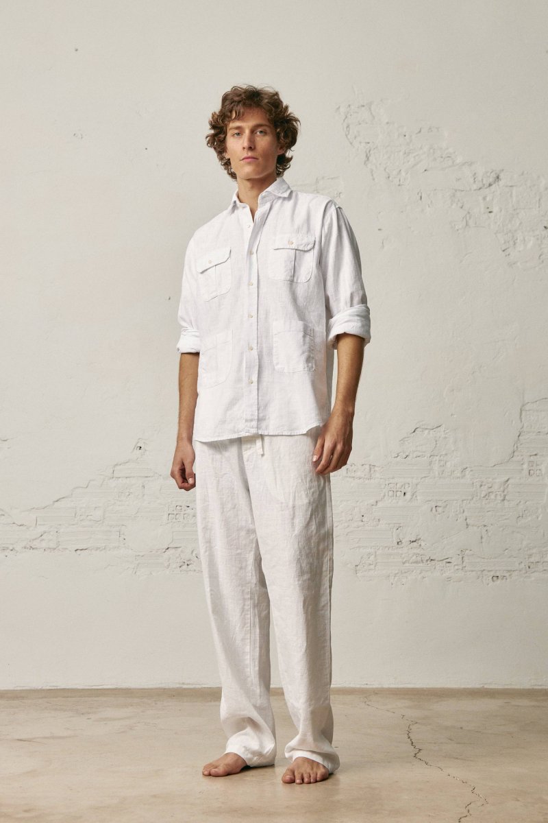 Pantalón Largo Lino - Blanco
