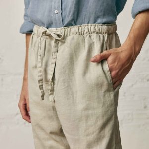 Pantalón Largo Lino - Beige