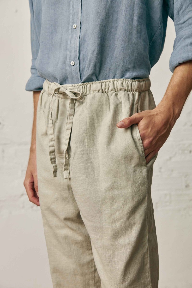 Pantalón Largo Lino - Beige - Imagen 2