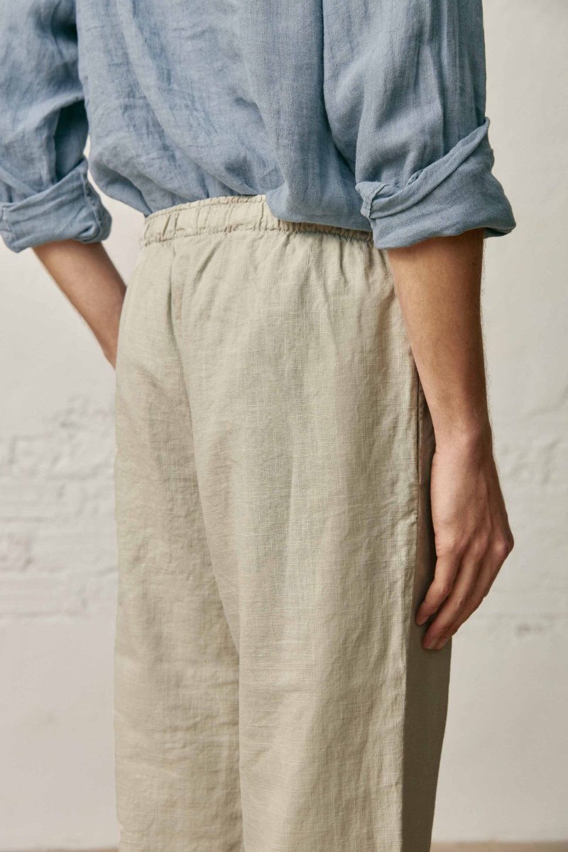 Pantalón Largo Lino - Beige - Imagen 3