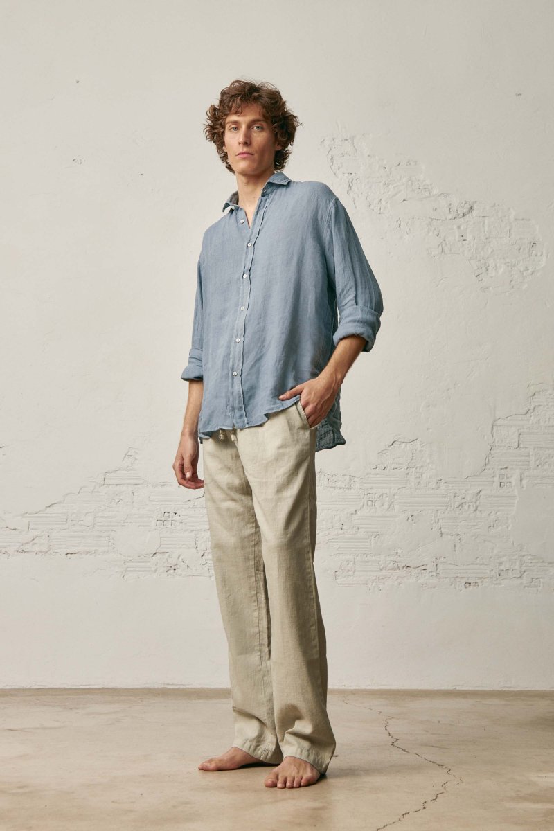 Pantalón Largo Lino - Beige - Imagen 4