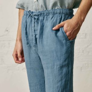 Pantalón Largo Lino - Azul