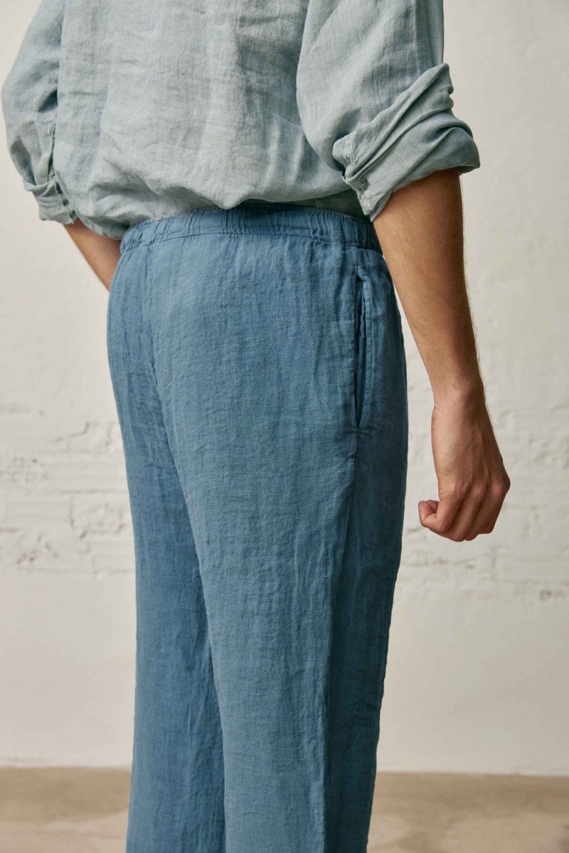 Pantalón Largo Lino - Azul - Imagen 3
