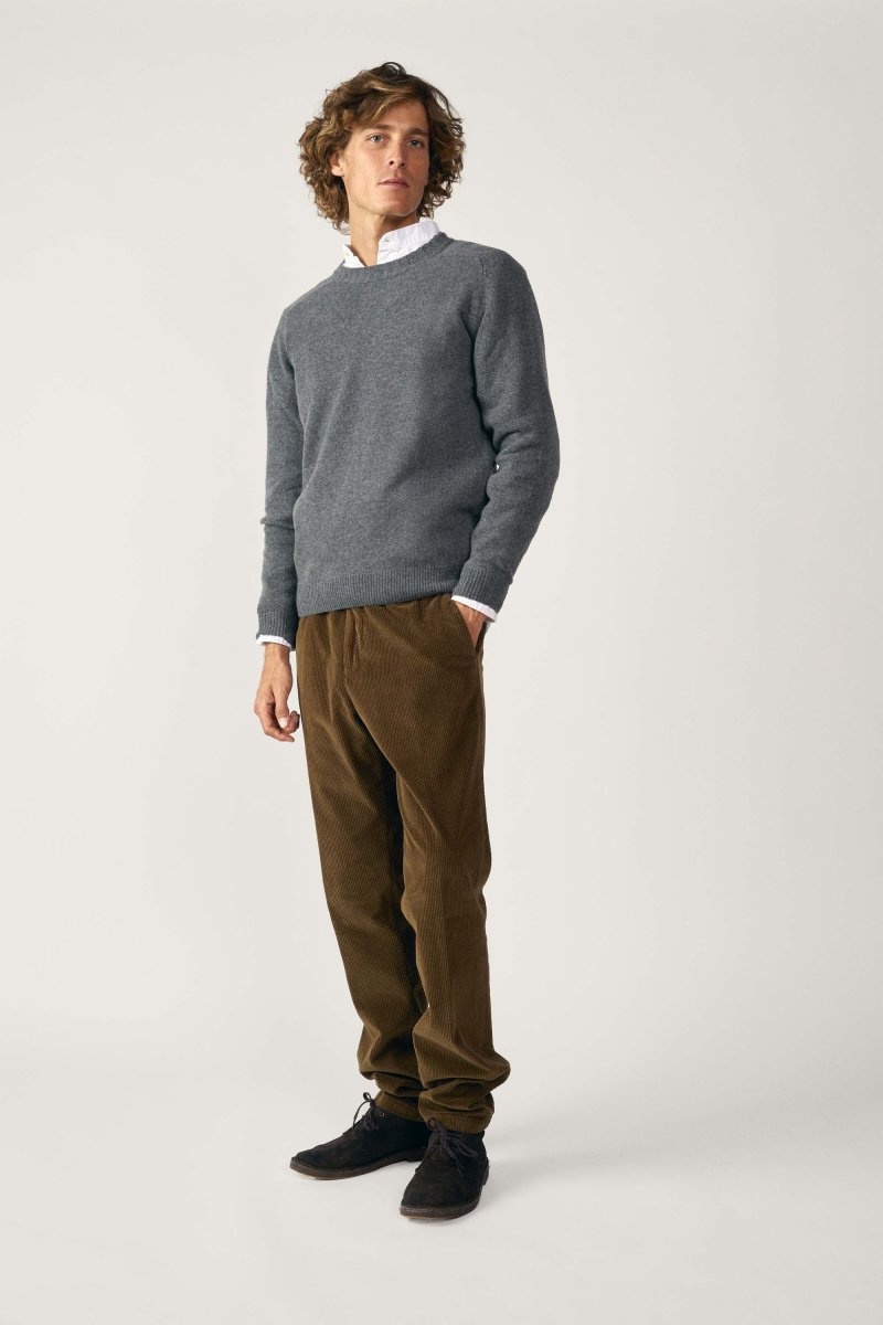 Jersey Cuello Redondo Lambswool - Gris Oscuro - Imagen 4