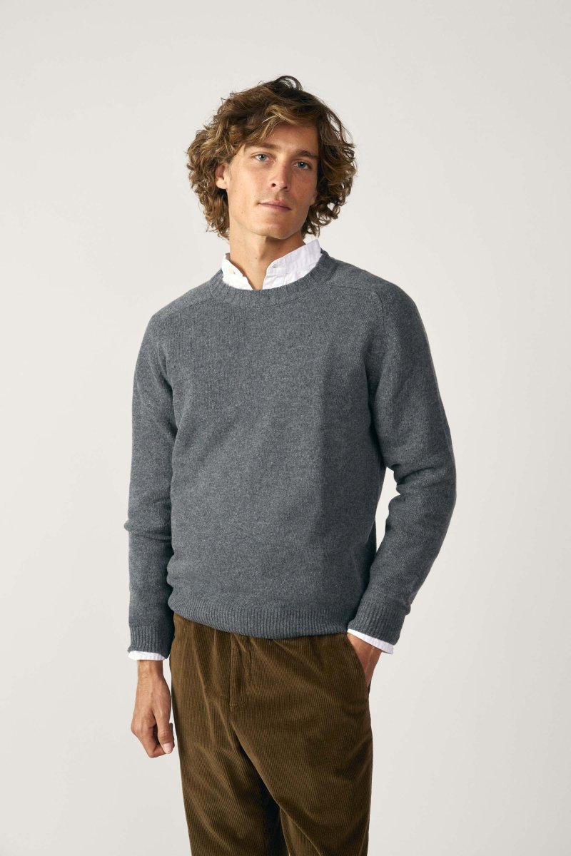 Jersey Cuello Redondo Lambswool - Gris Oscuro - Imagen 3